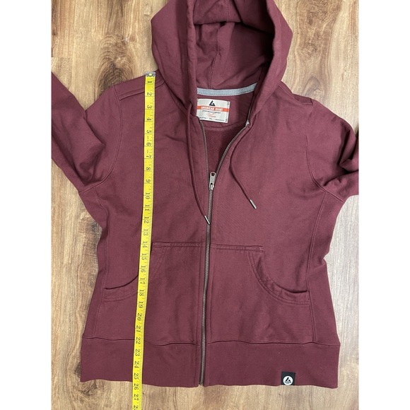 American Giant Hoodie Women's XL Red/Maroon Full Zip Heavyweight 100% Cotton - Picture 4 of 8